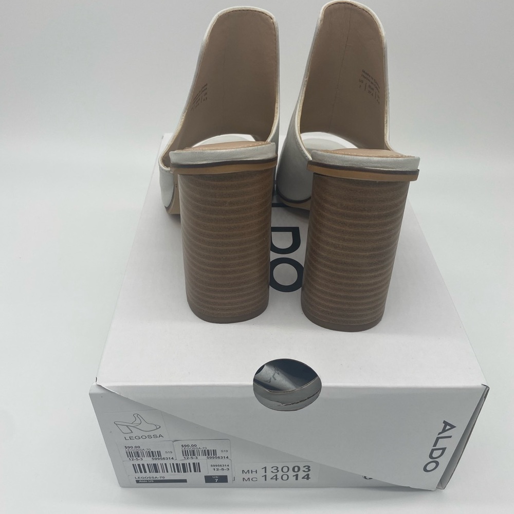 Aldo Legossa Leather Block Heel Mules - Picture 7 of 11